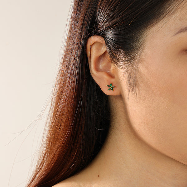 FE2293 925 Sterling Silver Daisy Flower CZ Stud Earrings