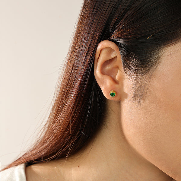 FE2308 925 Sterling Silver Minimalist Cubic Zirconia Stud Earrings