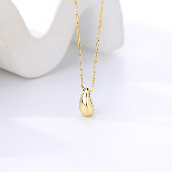 FX0967 925 Sterling Silver Gold Waterdrop Teardrop Pendant Necklaces