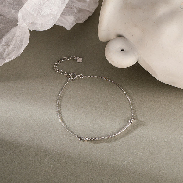 FS0373 925 Sterling Silver Cross Stitch Snakeskin Chain Bracelet