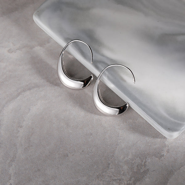 FE2479 925 Sterling Silver Letter C Stud Earrings