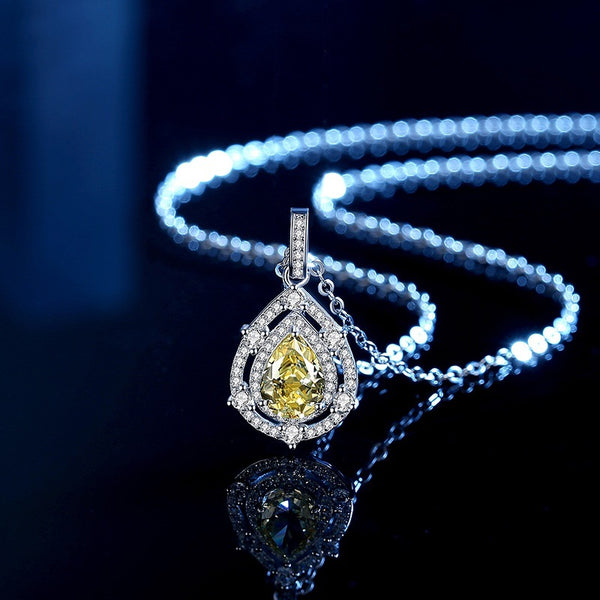 FX1210 925 Sterling Silver Teardrop CZ Necklace