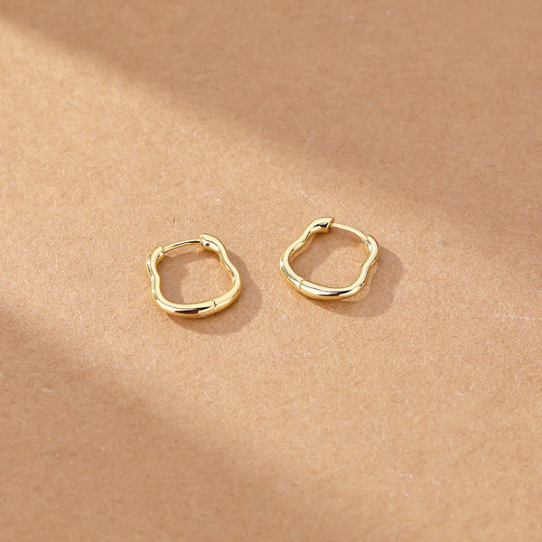 FE2252 925 Sterling Silver Twisted Oval Hoop Earrings