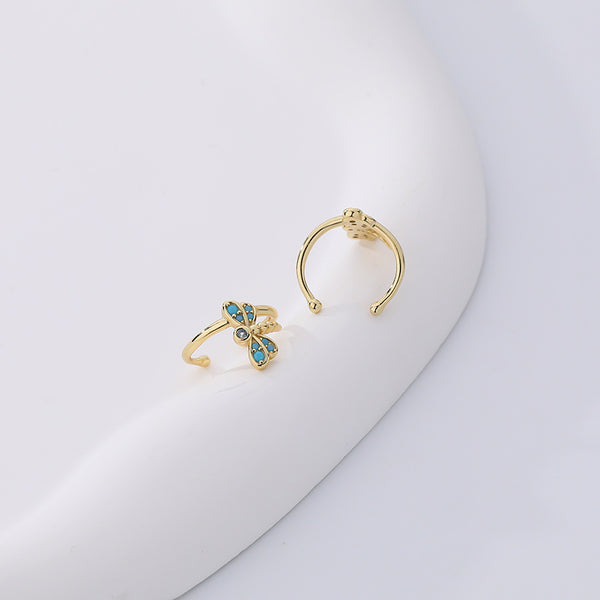 FE2508 Turquoise Dragonfly Ear Cuff