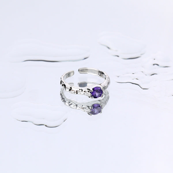 FJ0943 925 Sterling Silver Zircon Open Ring