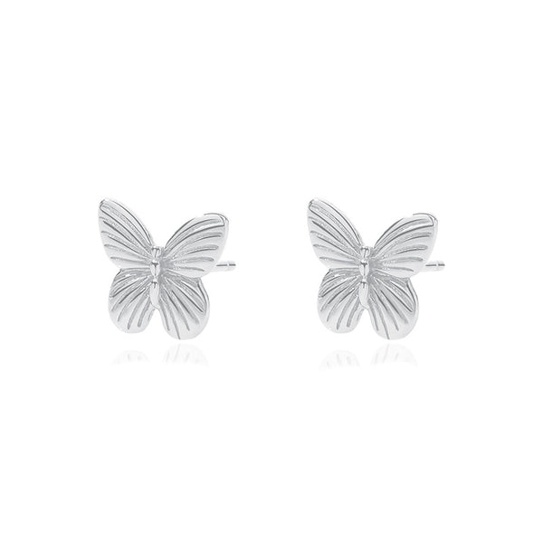 FE2708 925 Sterling Silver Fashion Butterfly Stud Earrings