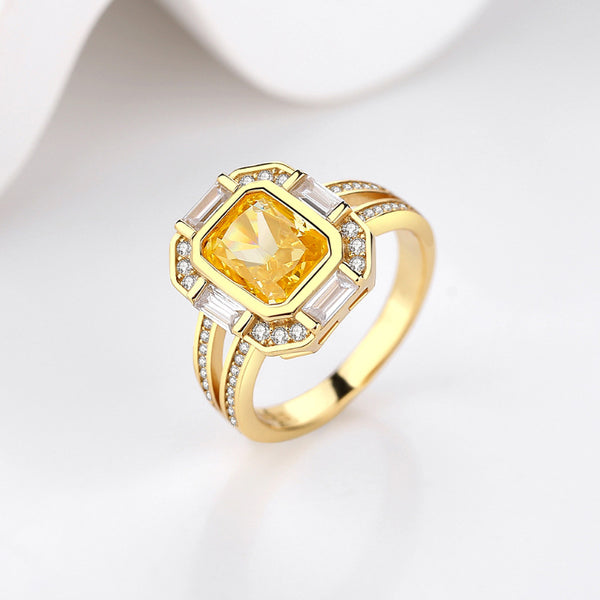 FJ1034 925 Sterling Silver Octagonal Ice Cut Zirconia Ring