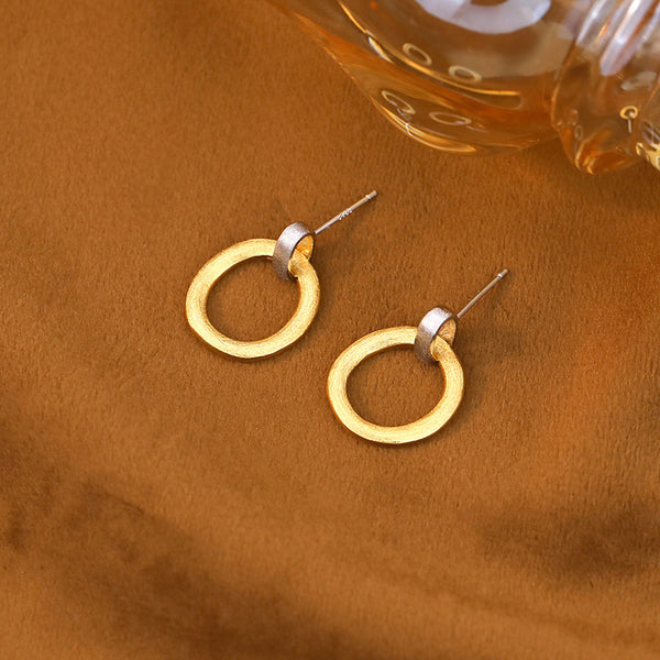 FE3062 925 Sterling Silver Heavy Frosted Earrings