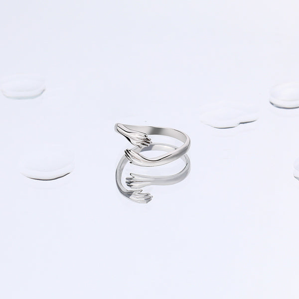 FJ0846 925 Sterling Silver Hug Ring