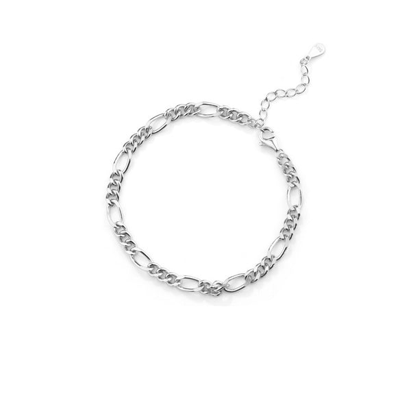 FS0366 925 Sterling Silver Figaro Chain Bracelet