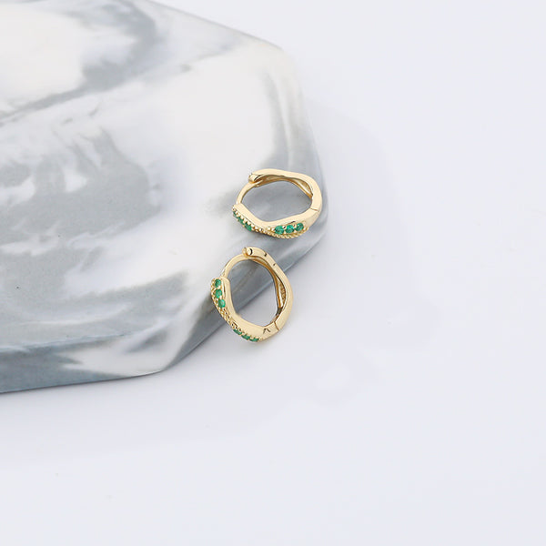 FE2512 925 Sterling Silver Retro Mobius U Shape Hoop Earring