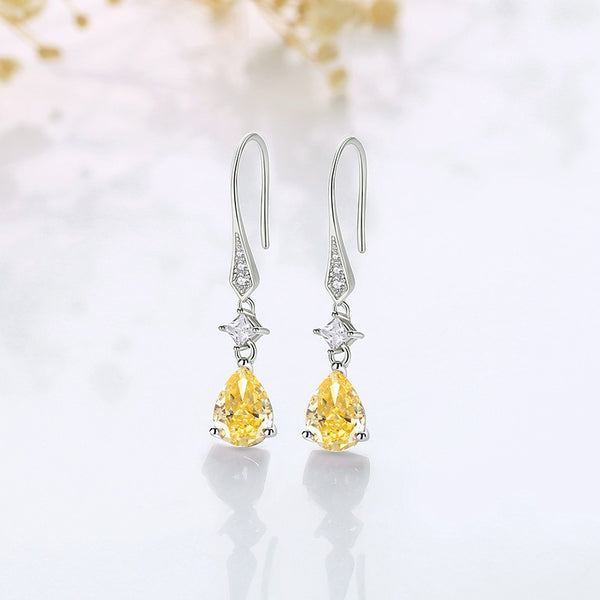 FE2982 925 Sterling Silver Teardrop Dangle Earring