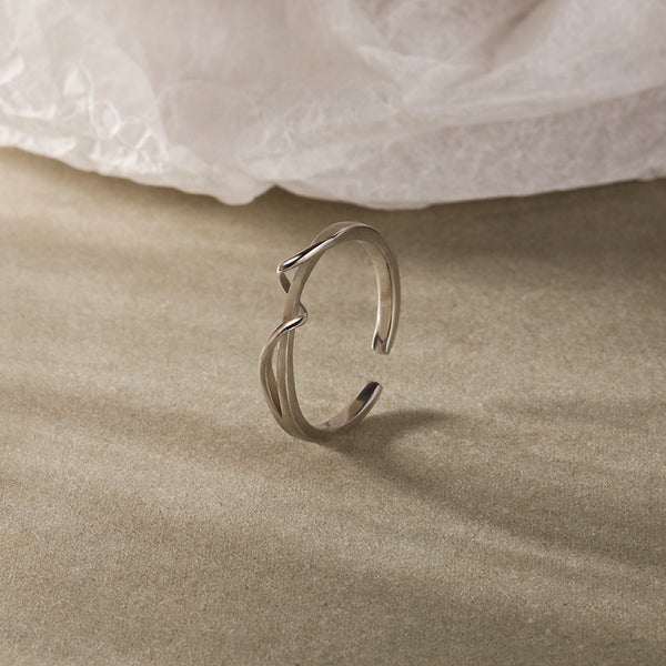 FJ0854 925 Sterling Silver Enlace Ring