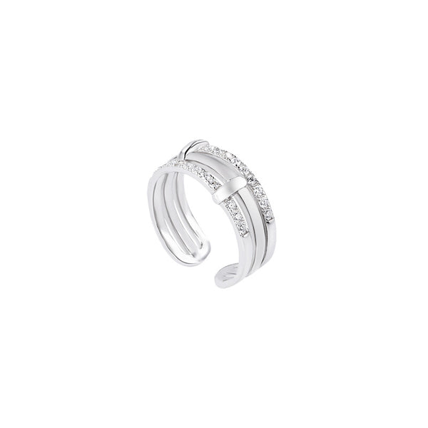 FJ0984 925 Sterling Silver Vintage Zirconia Ring