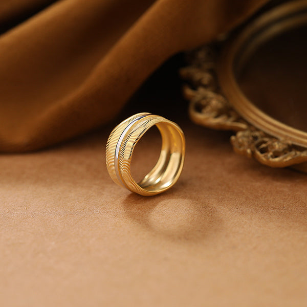 FJ1077 925 Sterling Silver Texture Herringbone Ring