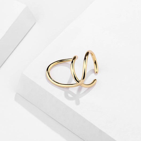 FJ0870 925 Sterling Silver Simple Geometry Ring