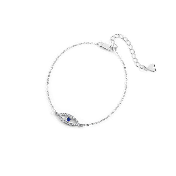 FS0365 925 Sterling Silver Luxurious Zircon Evil Eye Bracelet