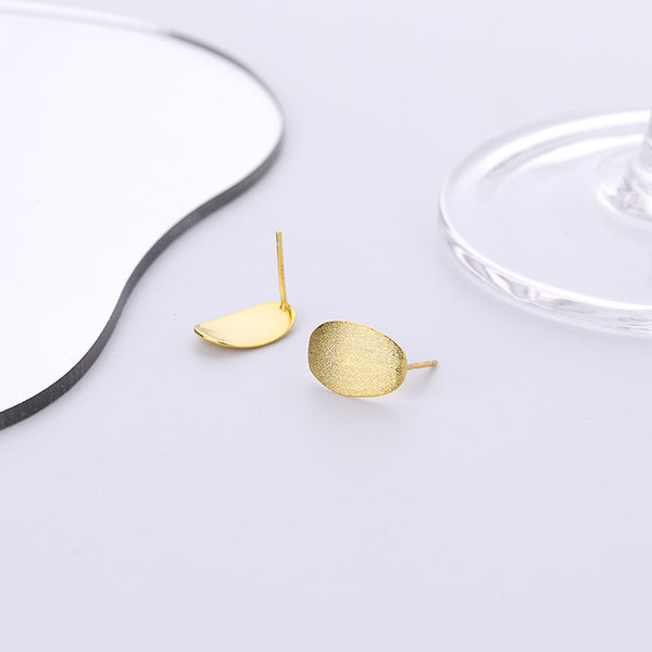 FE2704 925 Sterling Silver Simple Retro Oval Stud Earrings