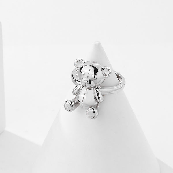 YK0071 925 Sterling Silver Bear Ring
