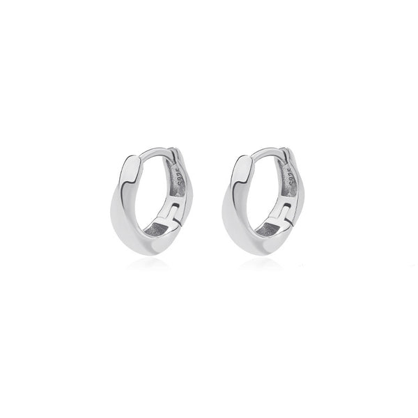 FE2562 925 Sterling Silver Twist Glaze Hoop Earring