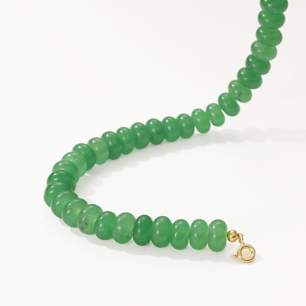 PB0143 925 Sterling Silver Green Aventurine Beaded Bracelet