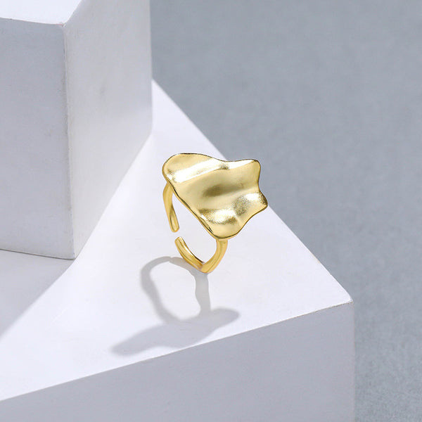 FJ0969 925 Sterling Silver Irregular Sunken Ring