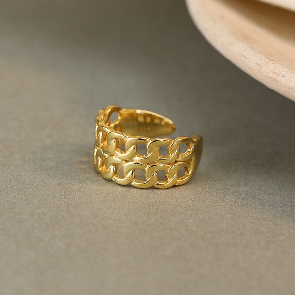 FJ0978 925 Sterling Silver Openwork Braided Ring