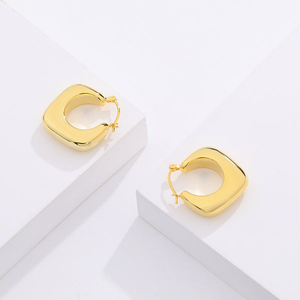 FE2545 925 Sterling Silver Dainty Glaze Metallic Hoop Earring