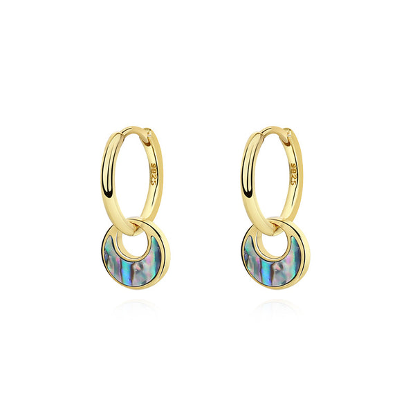 FE2247 Abalone Turquoise Dangle Earrings