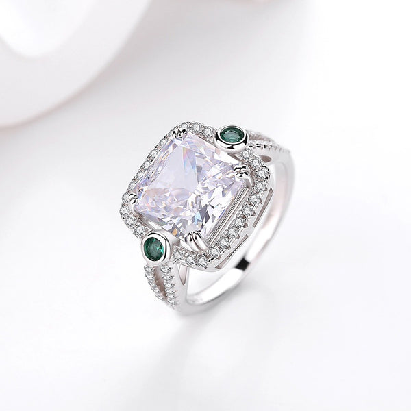 FJ1062 925 Sterling Silver Square Cubic Zirconia Ring