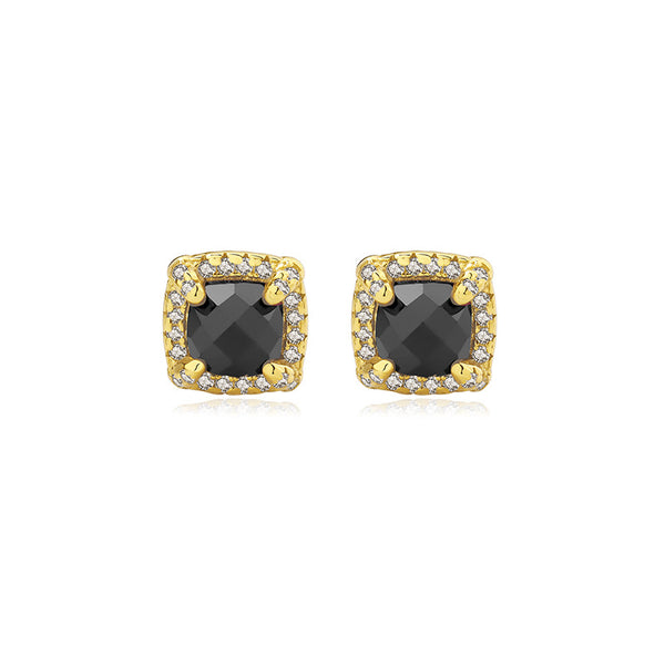 FE2691 925 Sterliang Silver Square Colorful Zircon Stud Earring