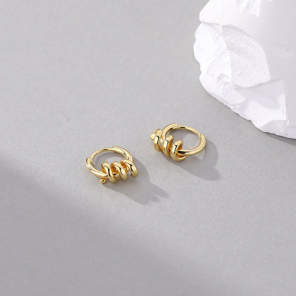 FE2684 925 Sterling Silver Spiral Hoop Earrings