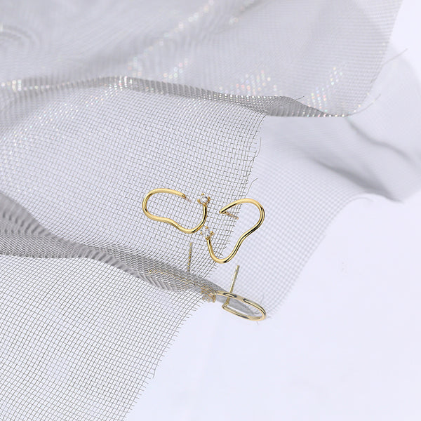 FE2667 925 Sterling Silver Irregular Zircon Stud Earrings