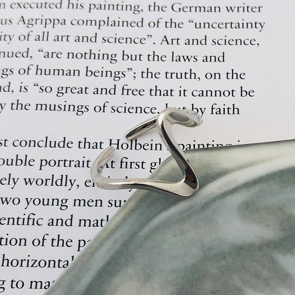 FJ1007 925 Sterling Silver Irregular EKG Ring