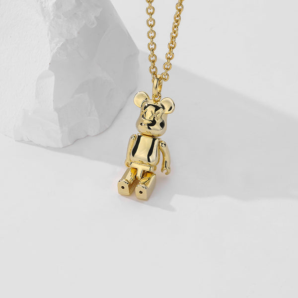 FX1142 925 Sterling Silver Bear Pendant Necklace