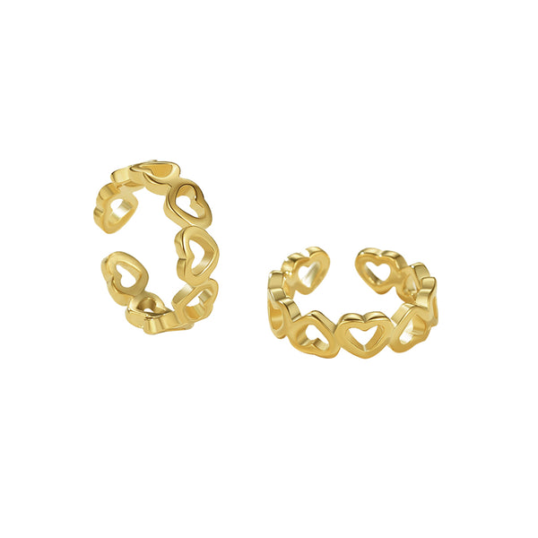 FE2414 925 Sterling Silver Heart Ear Cuff