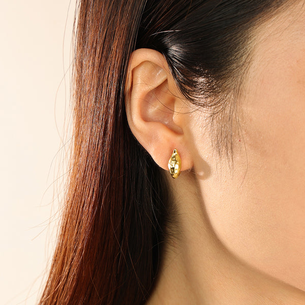 VFE0008 Hammered Women Chunky Hoop Earrings