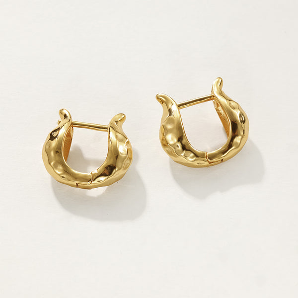 VFE0008 Hammered Women Chunky Hoop Earrings