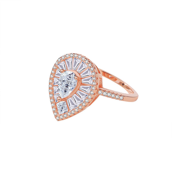 FJ1122 925 Sterling Silver Water Drop Shape Ring