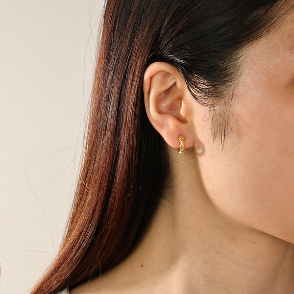 FE2292 925 Sterling Silver Bronze Mariner Hoop Earrings