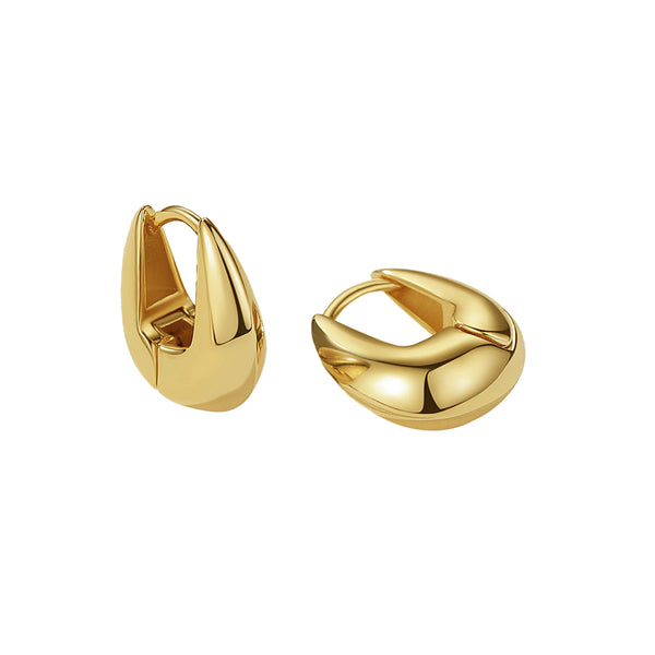 VFE0010 18K Gold Chunky Huggie Hoop Earrings