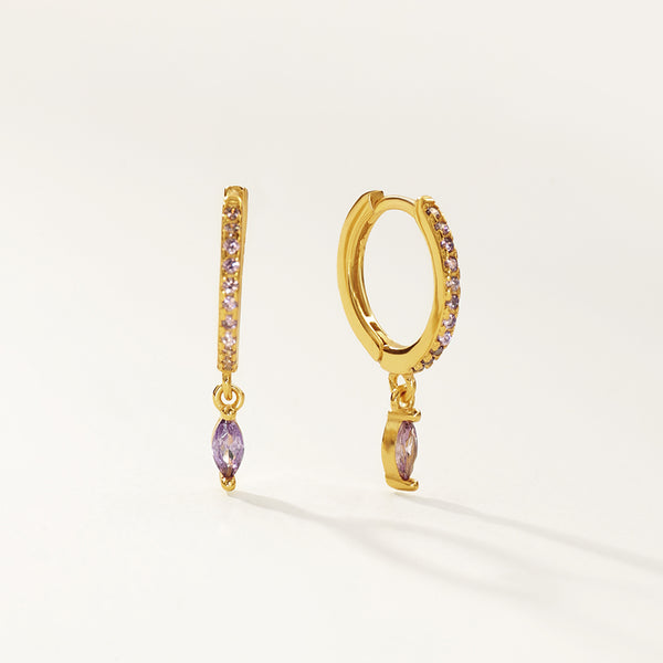 FE2759 Blue Turquoise Colorful Stone Dangle Hoop Earrings