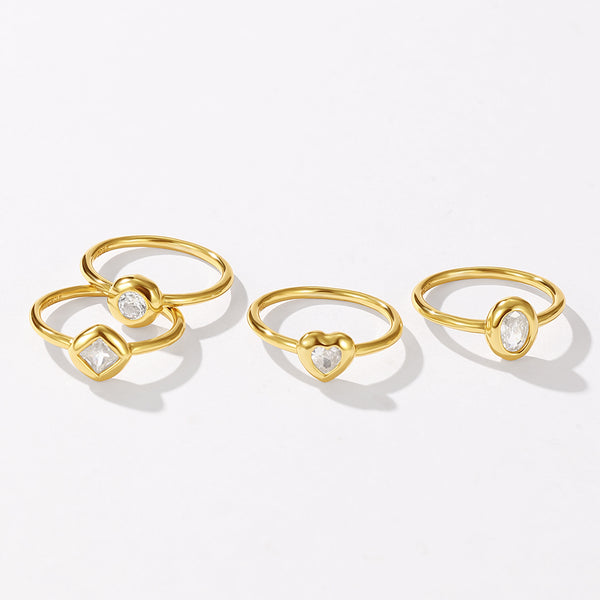 VFJ0693 Heart Shape CZ Rings