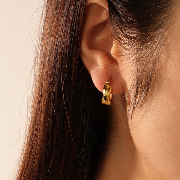 FE2076 925 Sterling Silver High Polish Twist Hoop Earrings