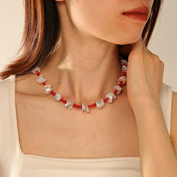 PN0184 925 Sterling Silver Pearl Women Choker Necklace