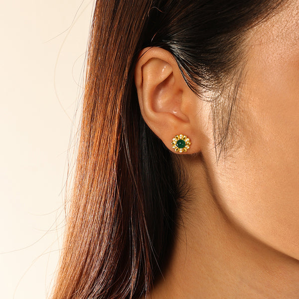 FE2877 925 Sterling Silver CZ Opal Flower Stud Earrings