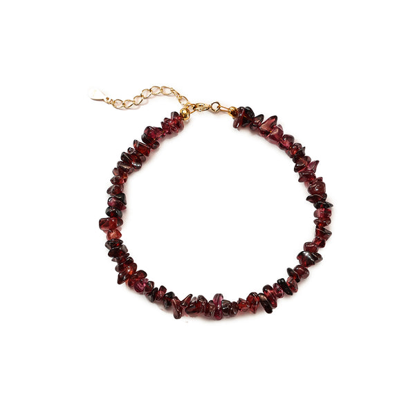 PB0094 925 Sterling Silver Red Shattered Natural Stone Bracelet