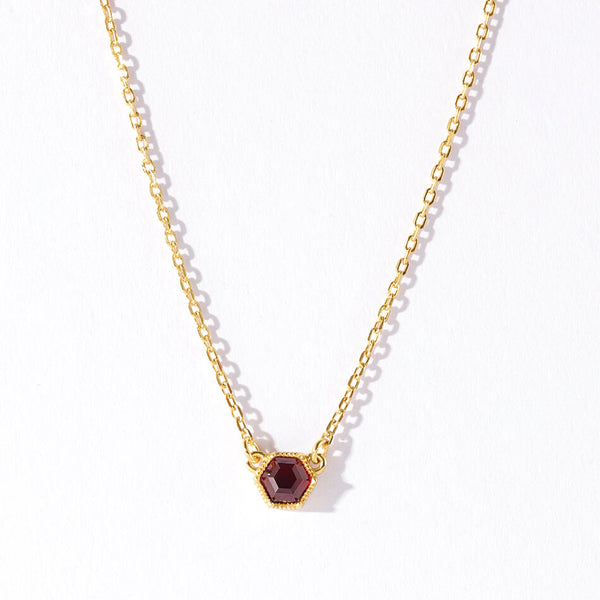 VFX0246 Hexagon Birthstone Pendant Necklace