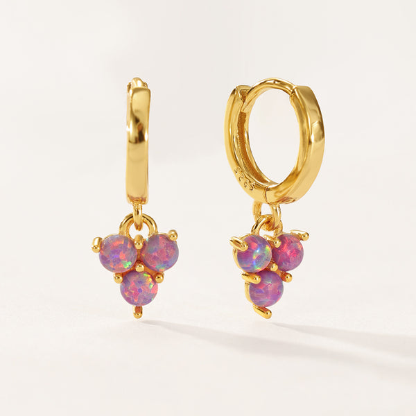 VFE0271 Colorful Opal Trio Dangle Hoop Earring