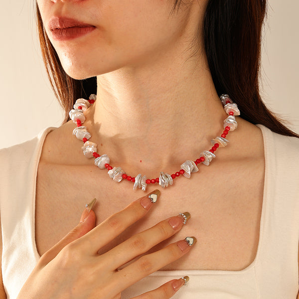 PN0184 925 Sterling Silver Pearl Women Choker Necklace